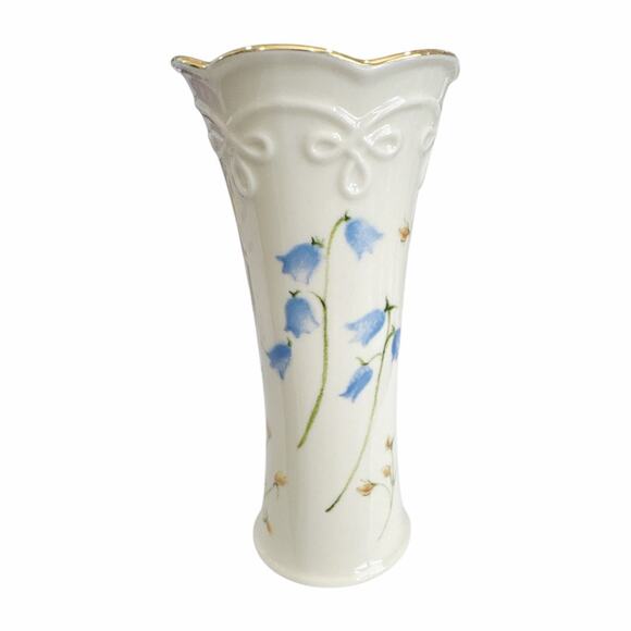 Lenox Gold Rimmed Bluebells and Rosebuds 4.75” Bud  Vase - Picture 2 of 10